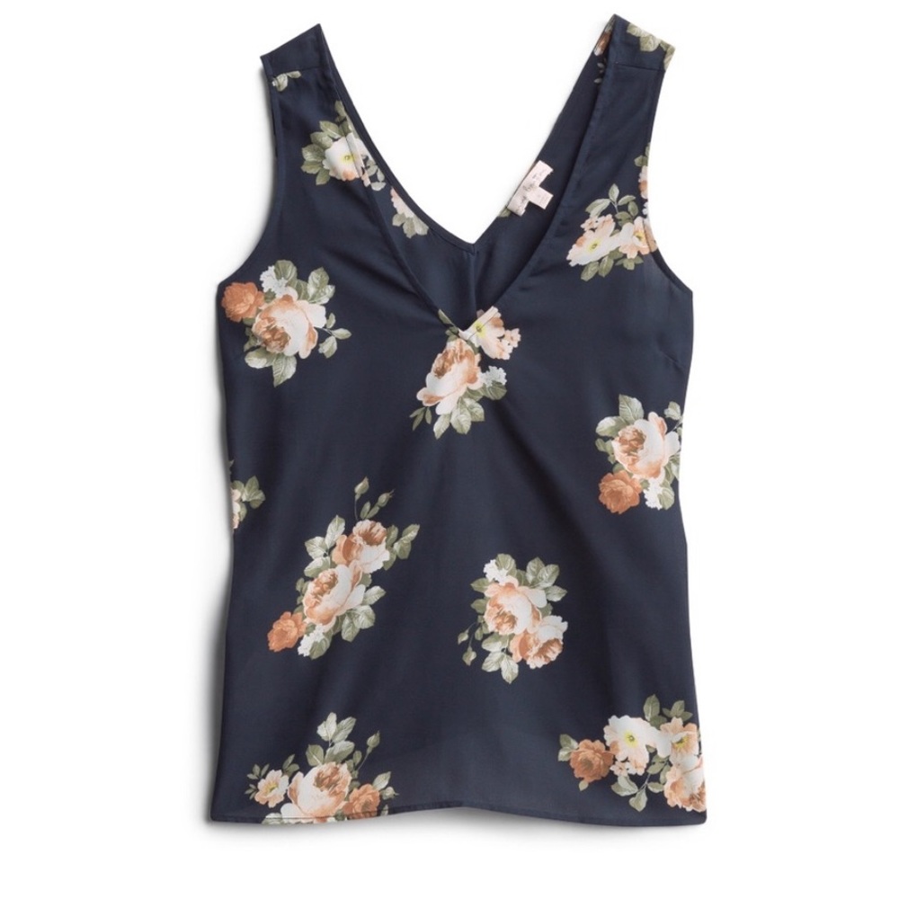 Navy Floral Nine Britton Sanne Tank Blouse